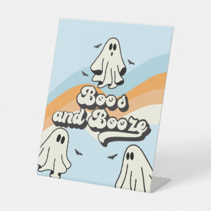 Signe De Table Éffrayant Un Retro Ghost Birthday Boze