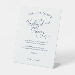 Signe De Table Elegance Navy Bleu Script Cérémonie de débrancheme