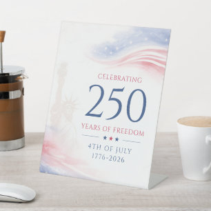 Signe De Table Élégant 250e Jour de l'Indépendance américaine 4 j