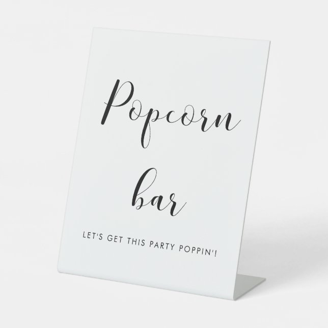 Signe De Table Elégant bar à pop Mariage noir et blanc (Recto)