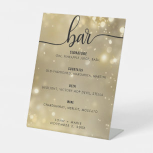 Signe De Table Élégant Bar de Mariage Signature Cocktail