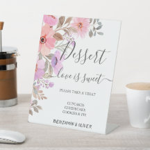 Élégant bar-dessert Mariage Fleur sauvage