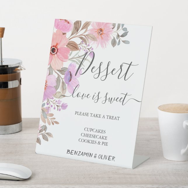 Signe De Table Élégant bar-dessert Mariage Fleur sauvage (In SItu)