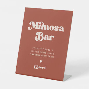 Signe De Table Élégant bar Rétro Terracotta Mariage Mimosa