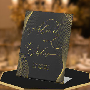 Signe De Table Elégant Black & Gold Conseils et souhaits