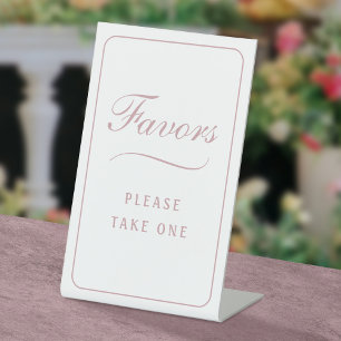 Signe De Table Élégant blanc simple Blush favorise le sceau du pi
