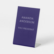 Elegant Blue Vice President Title Name Plate