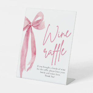 Signe De Table Élégant Blush Pink Bow Wine Raffle Jeu