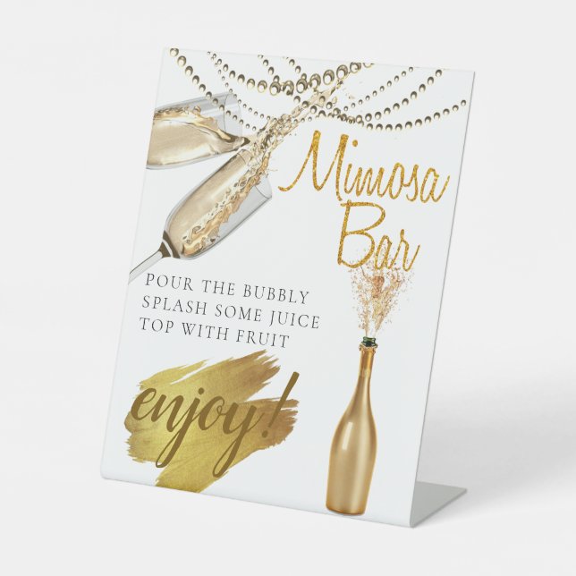Signe De Table Élégant Brunch nuptial Mimosa Bar (Recto)
