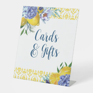 Signe De Table Elégant citron floral cartes de mariage et cadeaux