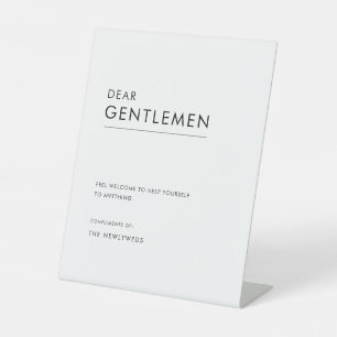 Signe De Table Élégant Classy Mens Gents Salle de bain Mariage