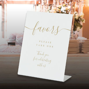 Signe De Table Elégant Gold Favore Modern Script Table