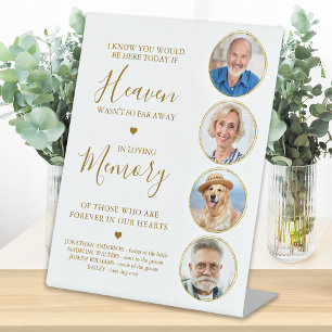 Signe De Table Elegant Gold Photo Collage Heaven Mariage Memorial