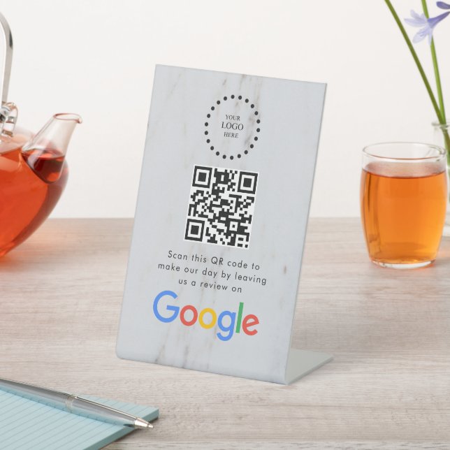 Signe De Table Elegant Google reviews qr code tabletop sign (In SItu)