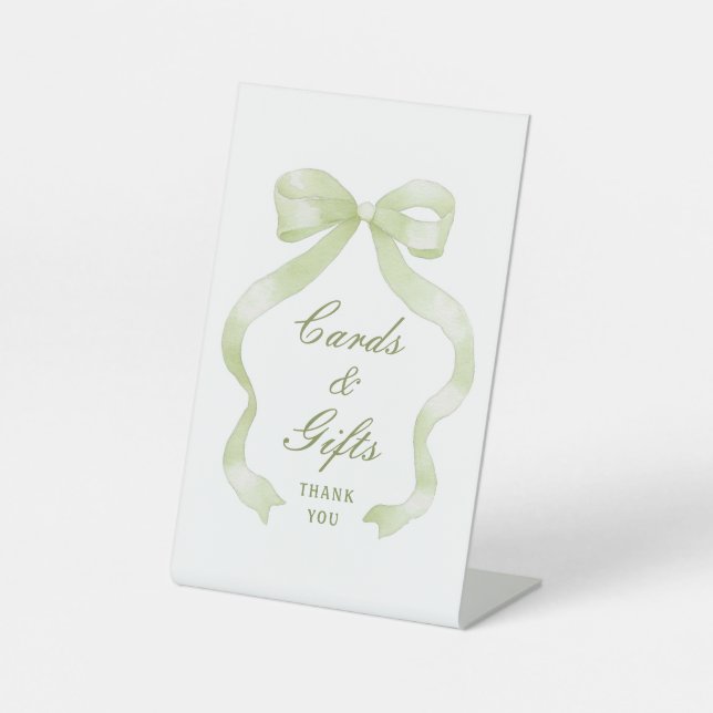 Signe De Table Elegant Green Bow Cards & Gifts (Recto)