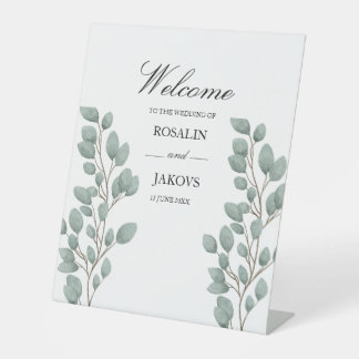 Signe De Table Elegant Greenery Botanical Wedding Sign