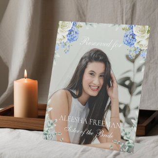 Signe De Table Elegant Hydrangea Wedding Reserved Memorial Chair