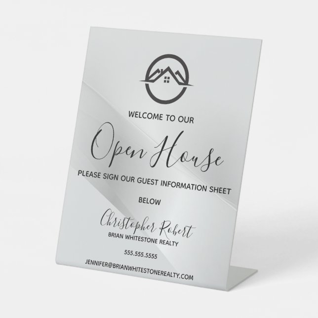 Signe De Table Élégant immobilier en argent (Recto)