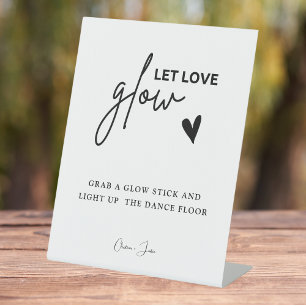 Signe De Table Élégant Laisser Aimer Llow Mariage Stick Llow