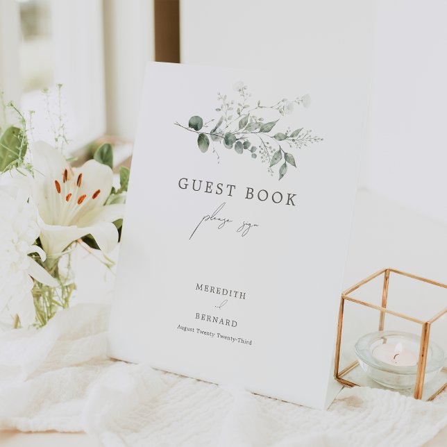 Signe De Table Elégant livre d'hôtes Mariage botanique (Créateur téléchargé)