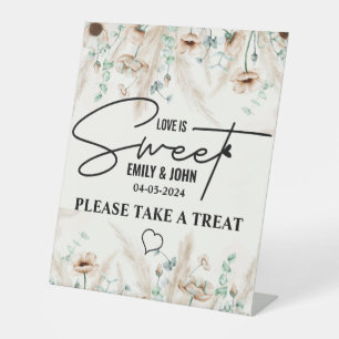 Signe De Table Elegant Love Is Sweet calligraphie Heart Boho