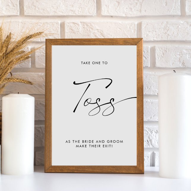 Signe De Table Élégant Mariage de calligraphie Petal Toss Envoyer (Créateur téléchargé)