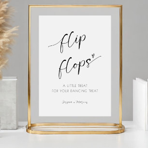Signe De Table Elégant Mariage Flip Flop Pied Dancing