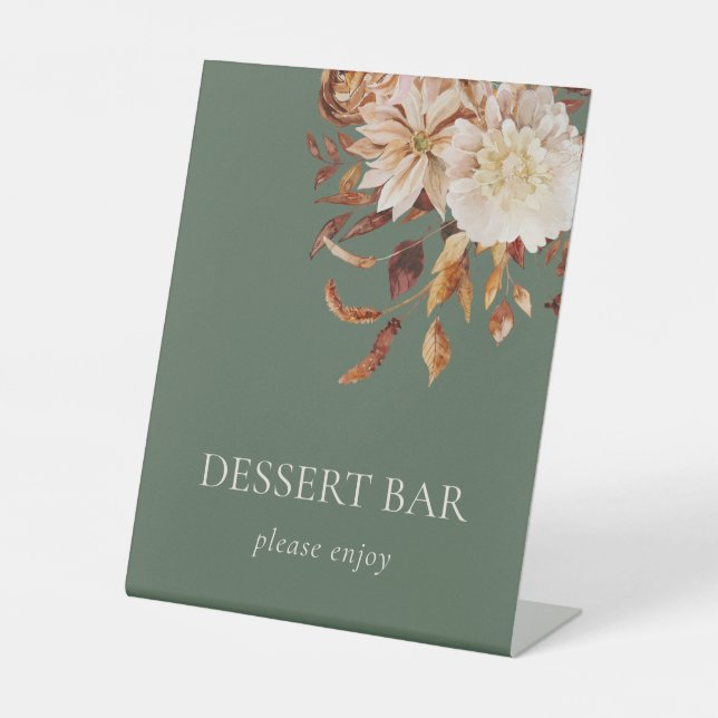 Signe De Table Élégant Mariage vert (Recto)