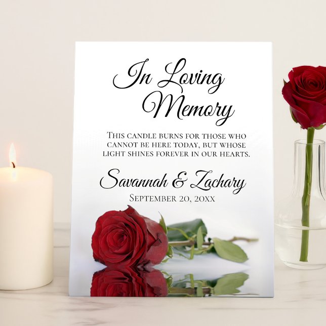 Signe De Table Élégant Mémorial du Mariage de mémoire d'amour Ros (Créateur téléchargé)
