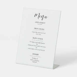 Signe De Table Elégant menu mariage design