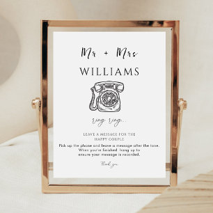Signe De Table Élégant minimal Mariage audio moderne minimaliste