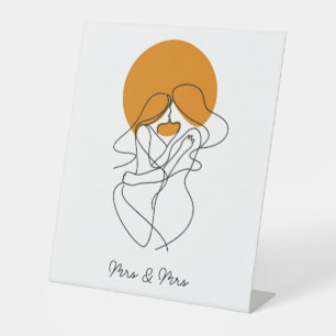 Signe De Table Élégant minimaliste de ligne lesbienne art