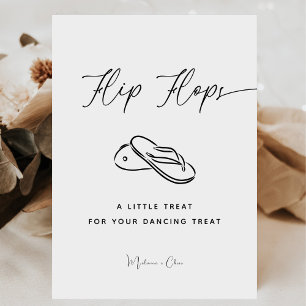 Signe De Table Élégant minimaliste Mariage Flip Flop Pied de dans