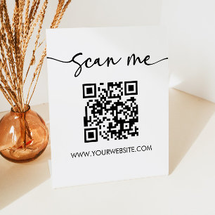 Signe De Table Élégant minimaliste moderne Scan Me QR Code