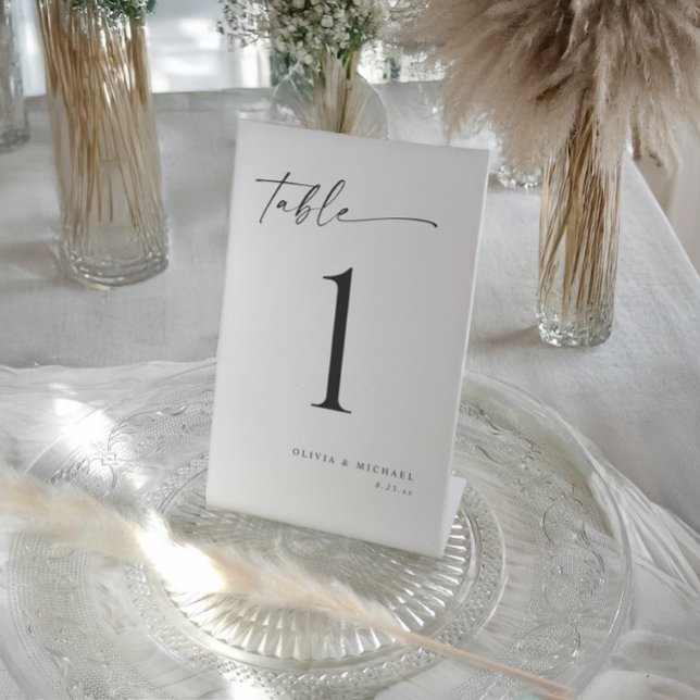 Signe De Table Elegant Modern Handwriting Wedding Table Numbers (Elegant modern handwriting wedding table numbers - 4x6 and self standing signs.)