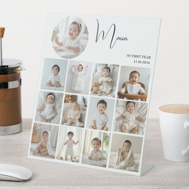 Signe De Table Élégant Mon Collage de première année Photo person (In SItu)