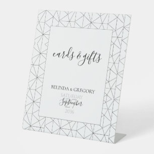 Signe De Table Elégant Motif géométrique Cartes de Mariage & Cade