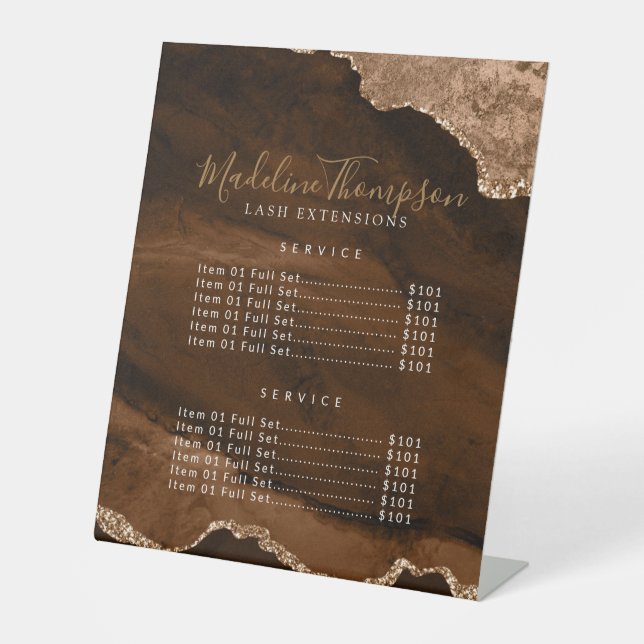 Signe De Table Elégant Or Agate Géode Marbre Services Prix (Recto)