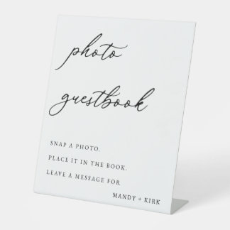 Signe De Table Elegant Photo Guestbook Table Sign 