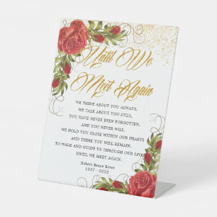 Signe De Table Elégant poème funéraire turc Roses rouges