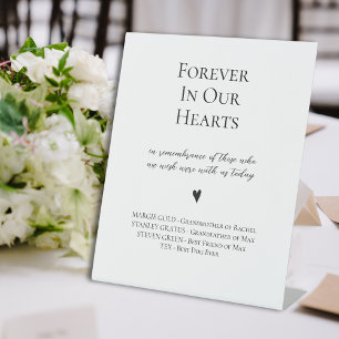 Signe De Table Élégant pour toujours dans nos coeurs Mariage comm