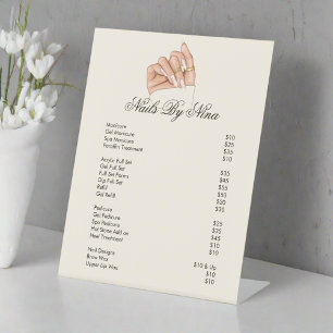 Signe De Table Elégant Professional Nail Beauté Salon Tarifs