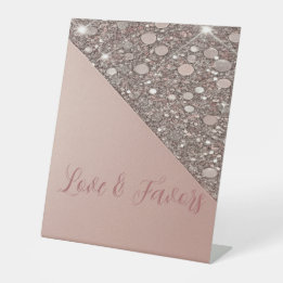 Signe De Table Élégant Rose Gold Mariage Love & Favors