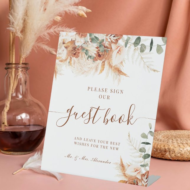 Signe De Table Élégant Rustique moderne Mariage Guides du livre d (Créateur téléchargé)