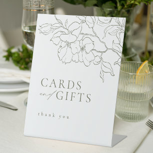 Signe De Table Élégant Sage floral Vert Cartes De Mariage Et Cade