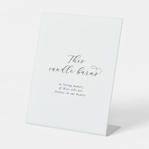 Signe De Table Élégant Script Cette Bougie Brûle Mariage Memorial