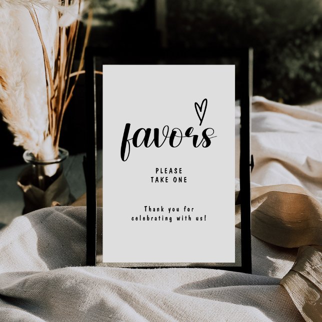 Signe De Table Élégant Script Faveurs Mariage S'Il Vous Plaît Pre (Créateur téléchargé)