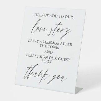Signe De Table Elegant Script Wedding Guest Book Tabletop Sign