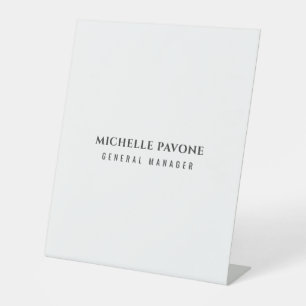 Signe De Table Élégant Simple Professionnel Noir & Blanc