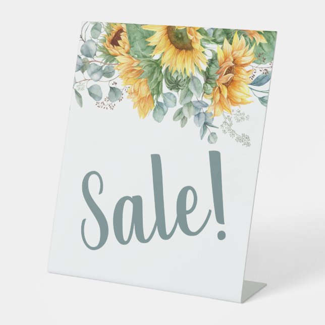 Signe De Table Élégant tournesol Floral Vente (Recto)